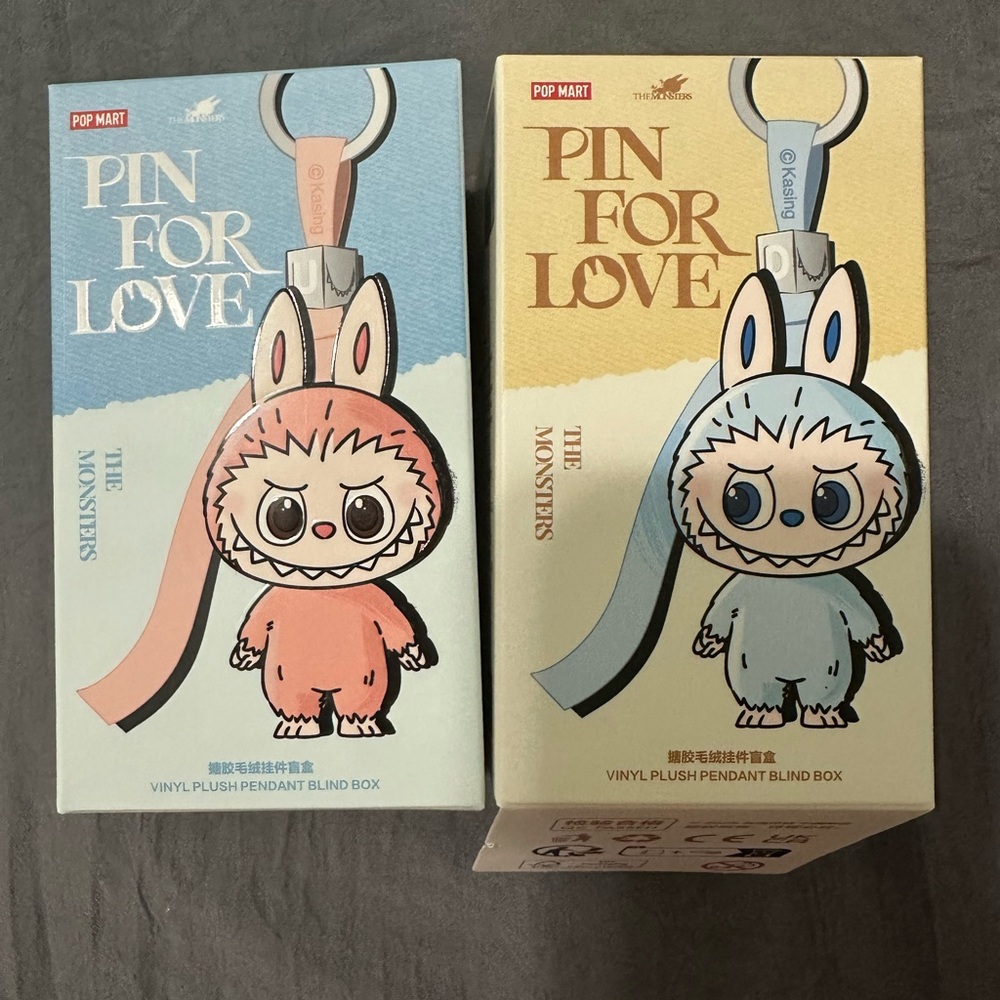 Pop Mart The Monsters Labubu Pin for Love Series - Vinyl Plush Pendant Blind Box